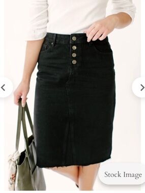 Main Street Exchange Skirt EUC Haven 8 Medium Black High Rise Raw Hem Midi Women